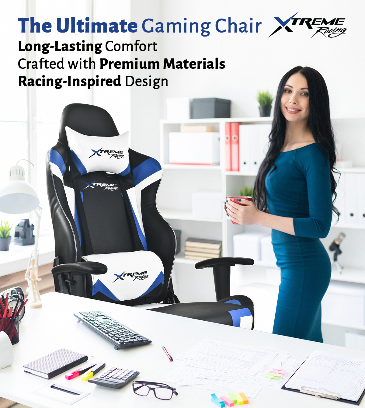 Xtreme Racing Gaming Office Chair LED Seat RGB PU Leather Computer Executive A