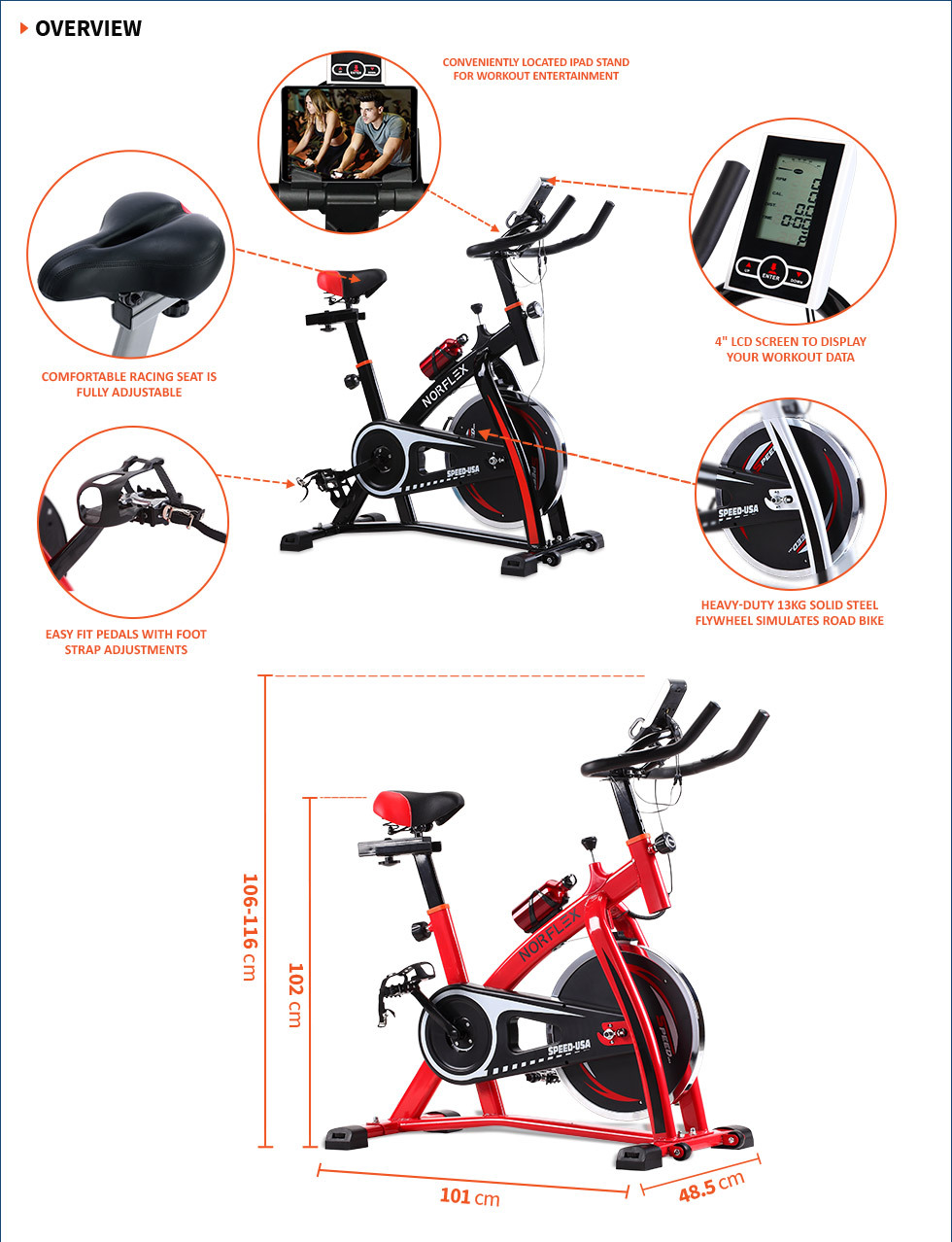 norflex speed usa spin bike
