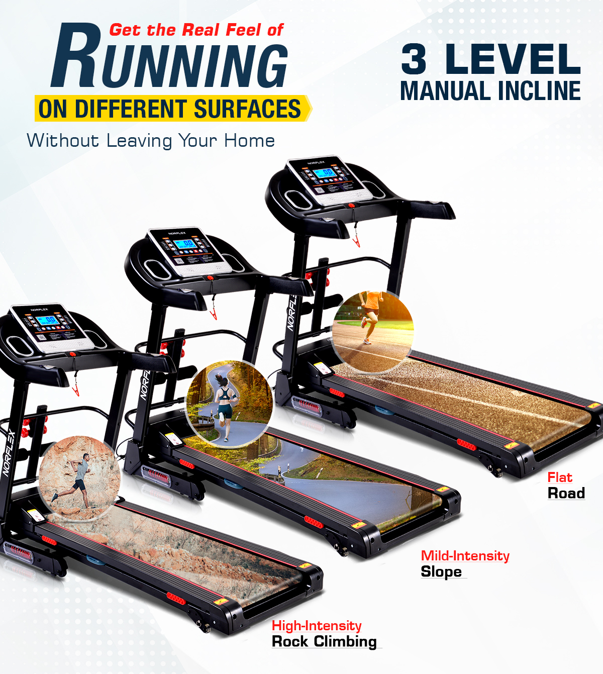 NORFLX 3.0CHP Treadmill Home Gym Exercise Machine Fitness Tracker Equipment