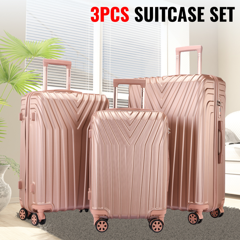 3pc Luggage Suitcase Trolley Set TSA Travel Carry On Bag Hard Case Lightweight A
