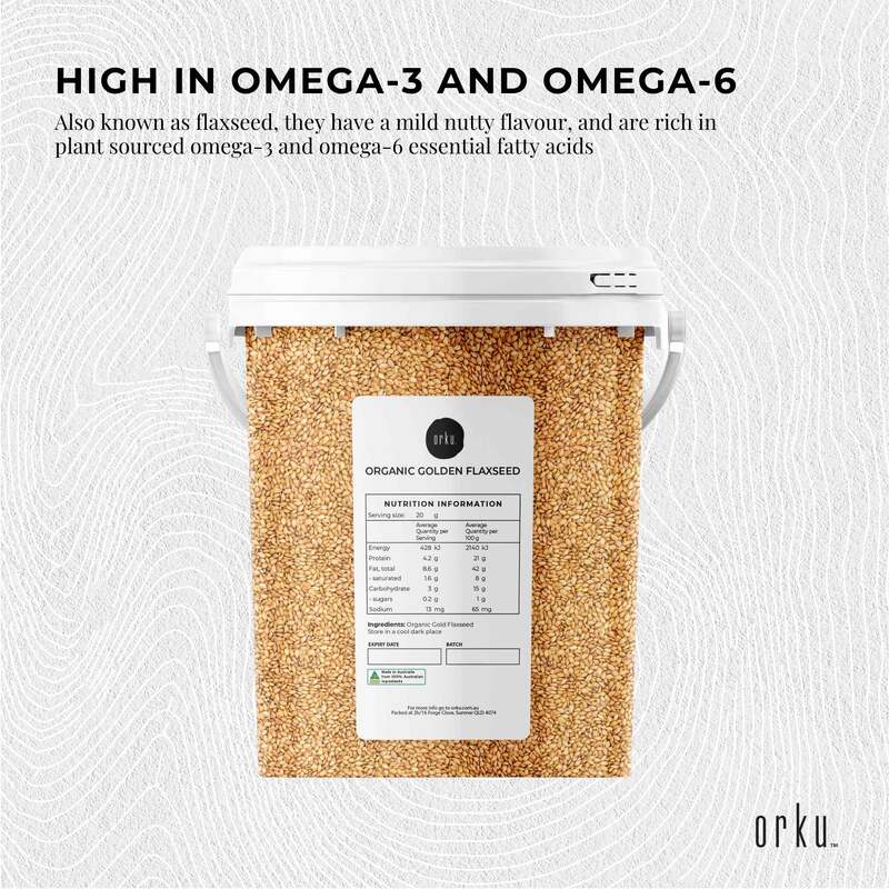 800g Organic Golden Linseed Flaxseed Tub Whole Flax Seed No GMO Omega3 6 Fibre