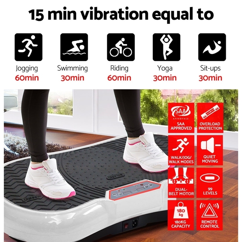 Vibration Machine Plate Platform Everfit Workout Home Gym Fitness White