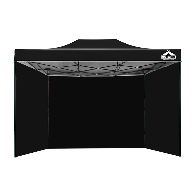 Instahut Gazebo Pop Up Marquee 3x4.5m Folding Wedding Tent Gazebos Shade Black