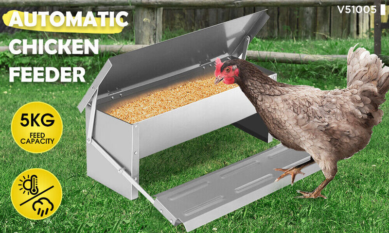  5KG 7.5L Garden Farm Automatic Food Storage Box Stand Chicken Feeder Poultry AU