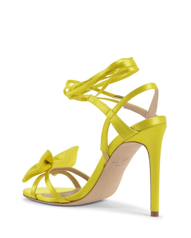 Satin Bow Sandal with Ankle Laces - 38 EU