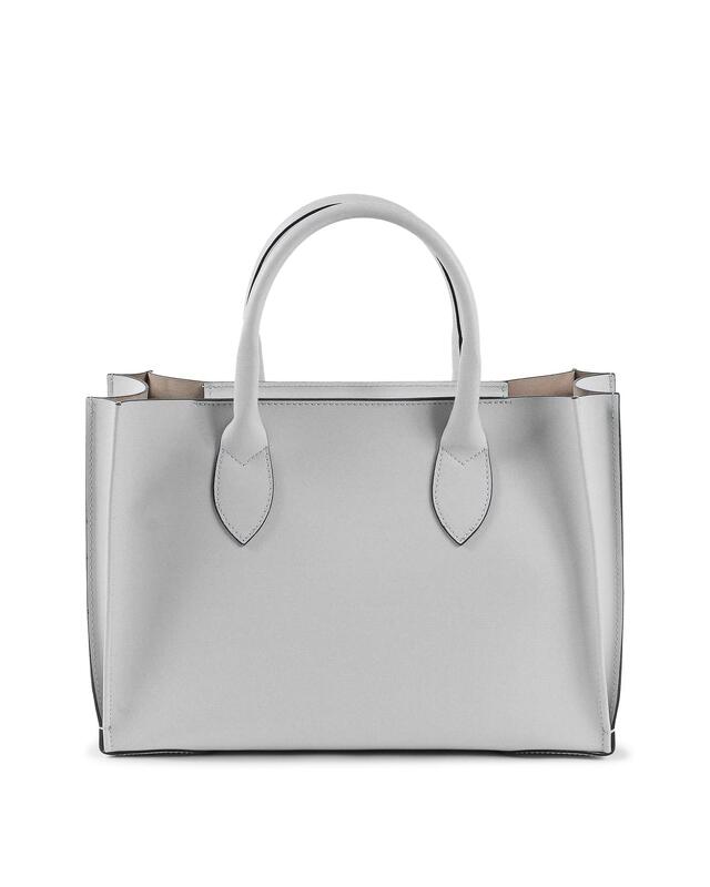 Structured Italian Leather Tote Bag - One Size