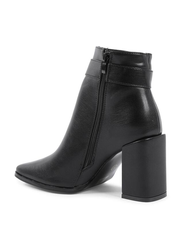 Synthetic Leather Ankle Boots with 9cm Heel - 40 EU