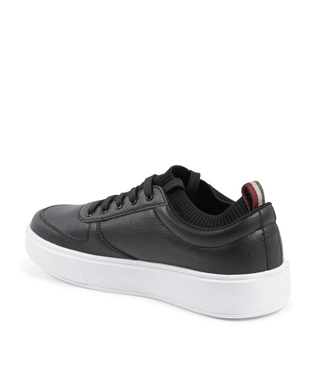Synthetic Leather Sneaker with Rubber Sole - 44 EU