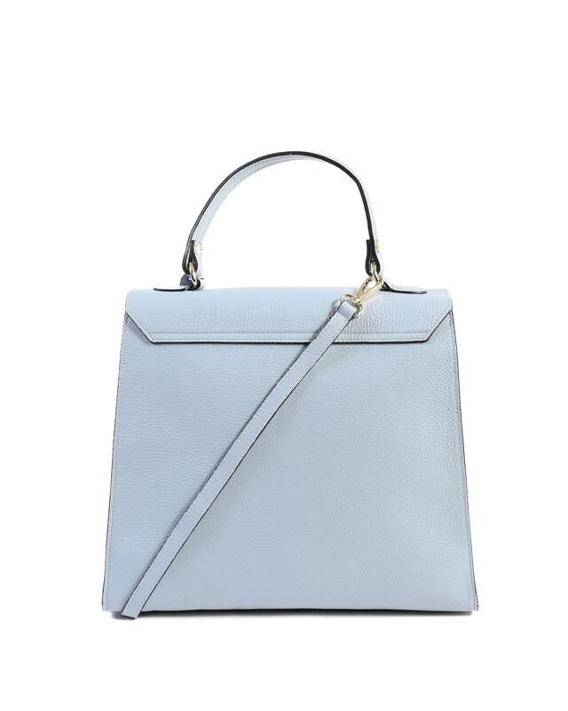Light Blue Leather Handbag - One Size