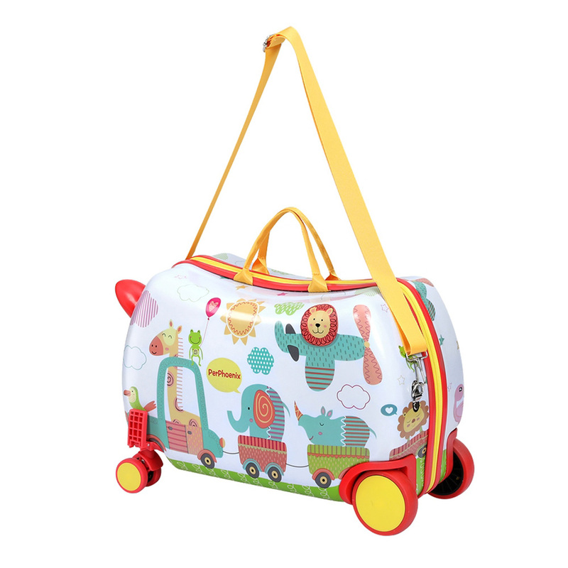 Wanderlite 17" Kids Ride On Luggage Children Suitcase Trolley Travel Zoo