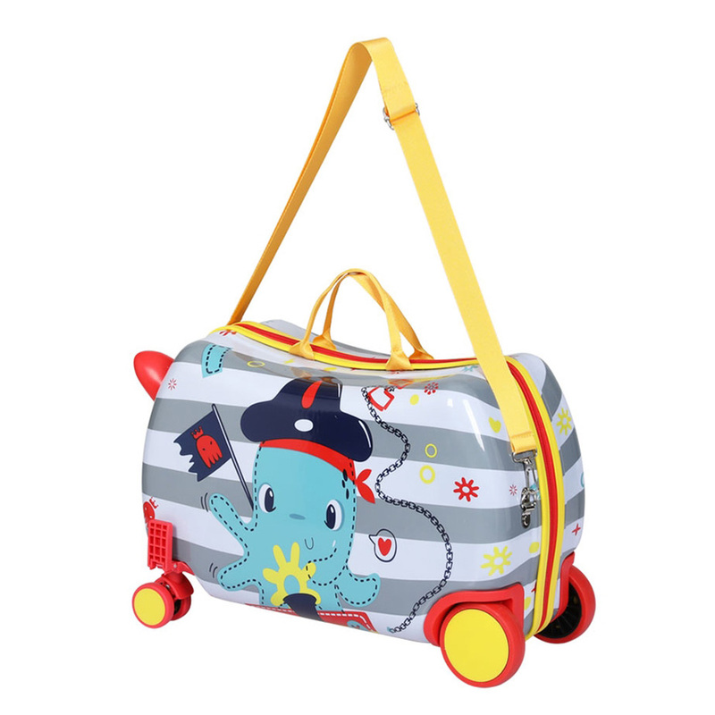 Wanderlite 17" Kids Ride On Luggage Children Suitcase Trolley Travel Octopus
