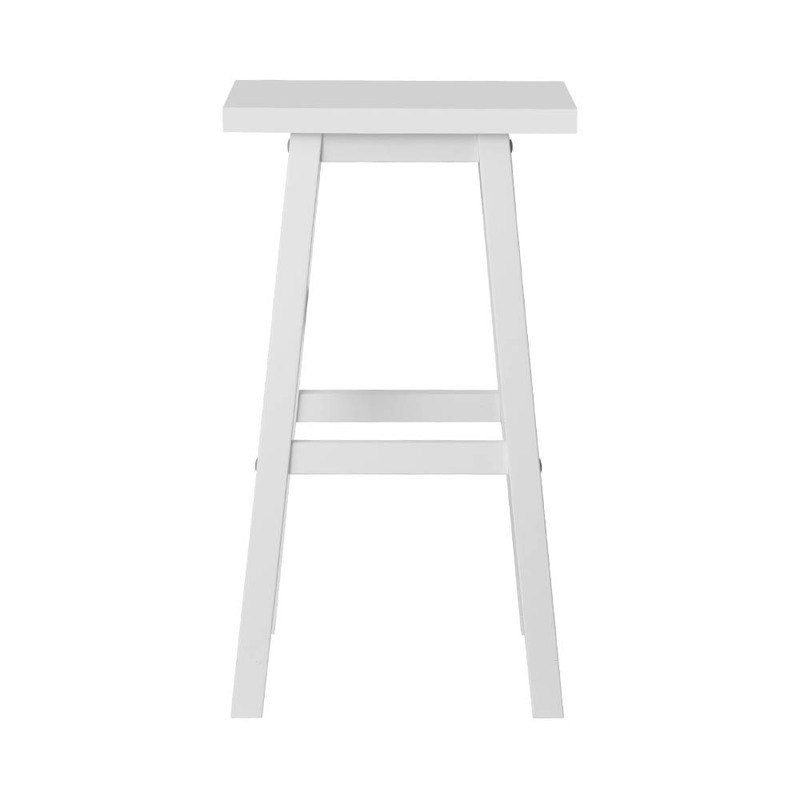 Artiss Bar Stools Kitchen Counter Stools Wooden Chairs White x2