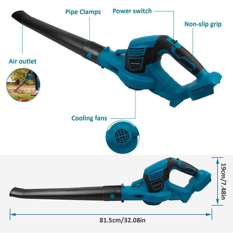 Cordless Garden Leaf Dust Blower Handheld For Makita With 2Battery & Charger 36V