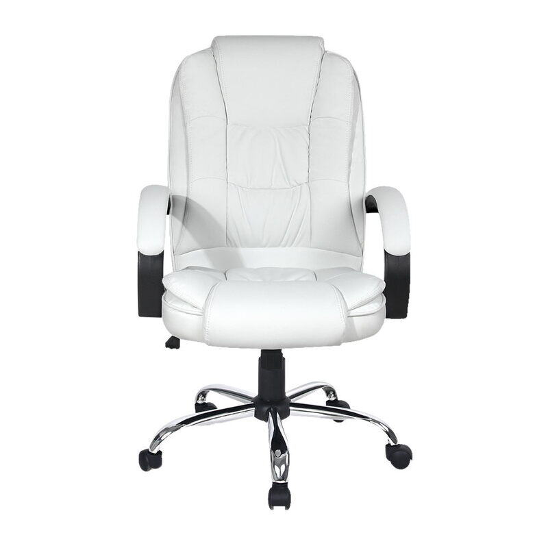 Artiss Office Chair Gaming Computer Chairs Executive PU Leather Seating White