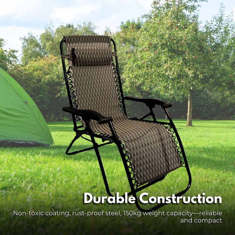 KILIROO Folding Reclining Camping Chair With Breathable Mesh (Argyle) KR-FC-106-QL
