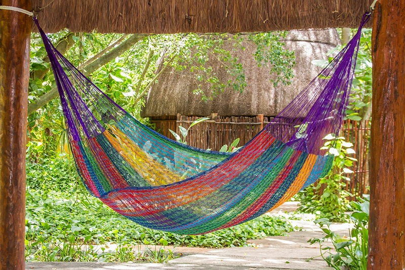 Mayan Legacy Queen Size Cotton Mexican Hammock in Colorina Colour