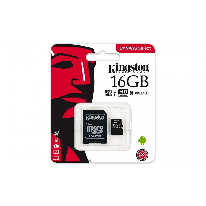 KINGSTON SDCS-16GB microSDHC Canvas Select 80R with SD adapter