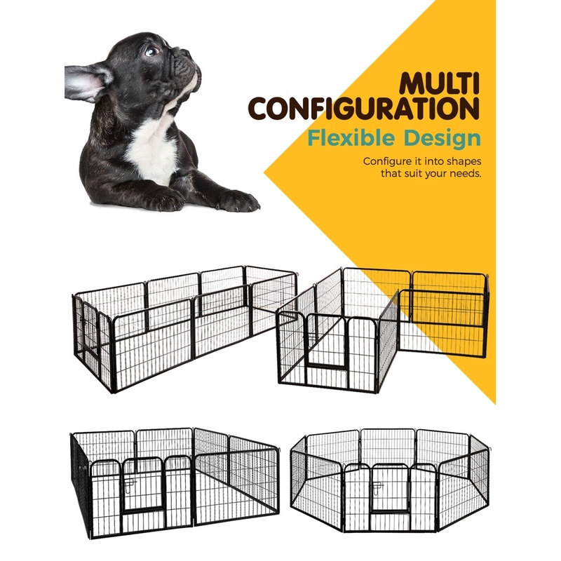 i.Pet 8 Panel Pet Dog Playpen Puppy Exercise Cage Enclosure Fence Play Pen 80x60cm