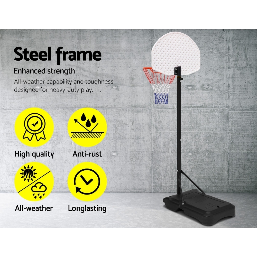 Everfit 2.1M Basketball Hoop Stand System Adjustable Portable Pro Kids White