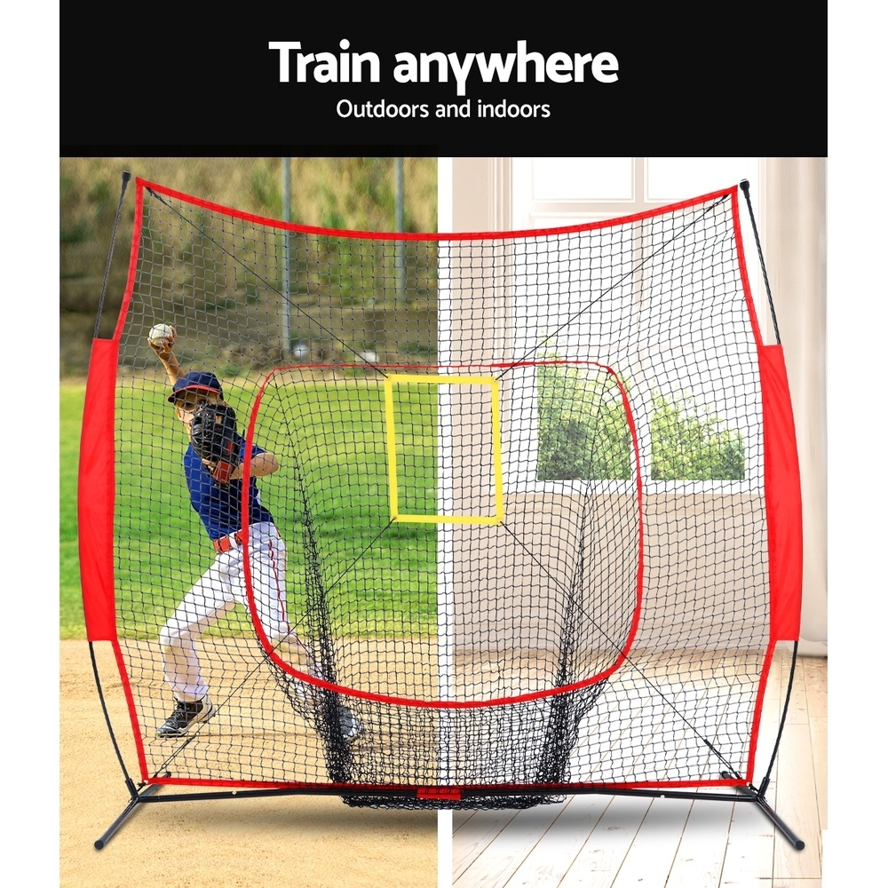 Everfit Portable Baseball Training Net Stand Softball Practice Sports Tennis