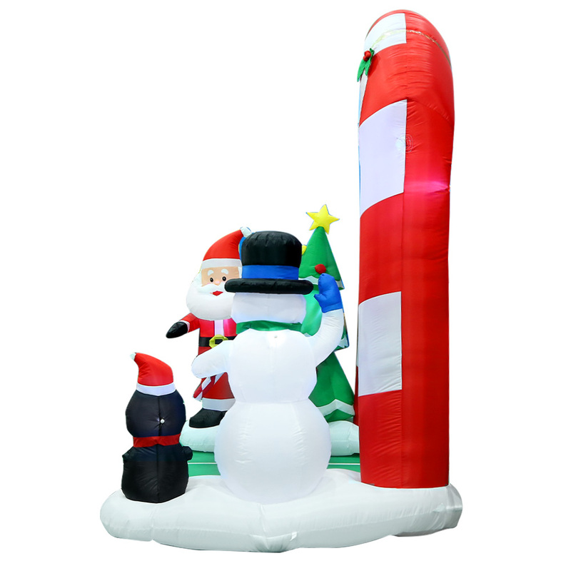 Jingle Jollys Christmas Inflatable Archwary Santa 3M Illuminated Decorations