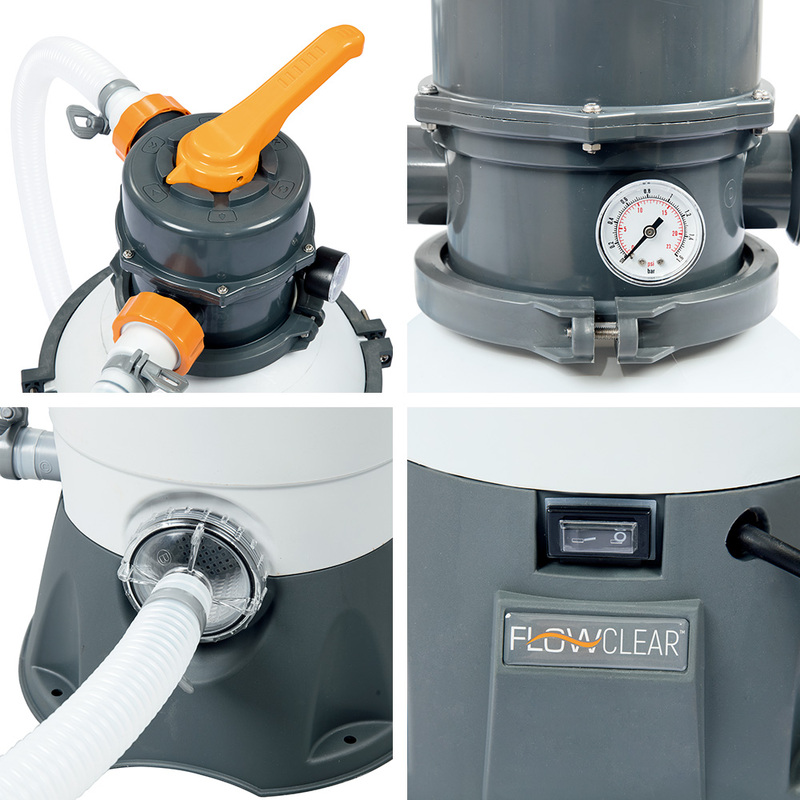 Bestway 530GPH Flowclear™ Sand Filter Swimming Above Ground Pool Cleaning Pump