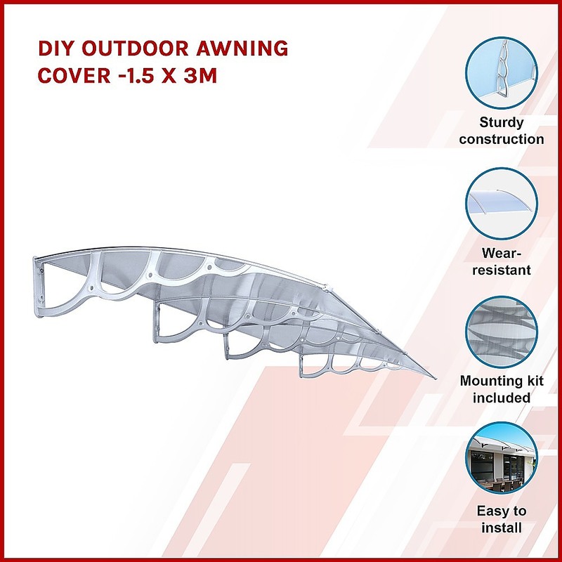 DIY Outdoor Awning Cover -1.5 x 3m