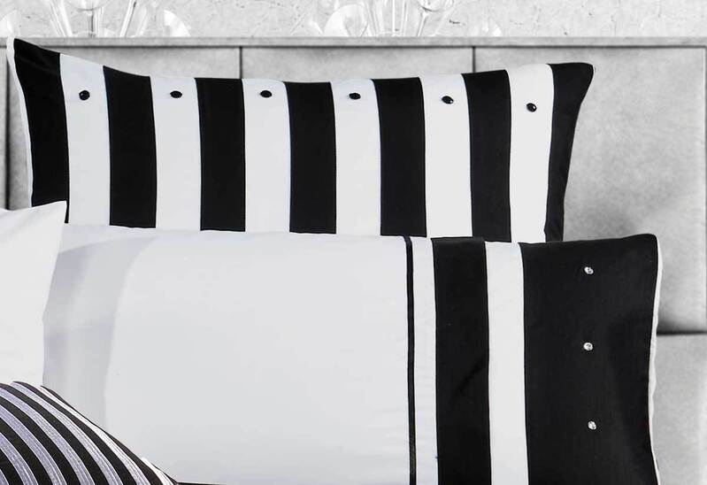 Luxton King Size Black White Striped Quilt Cover Set(3PCS)