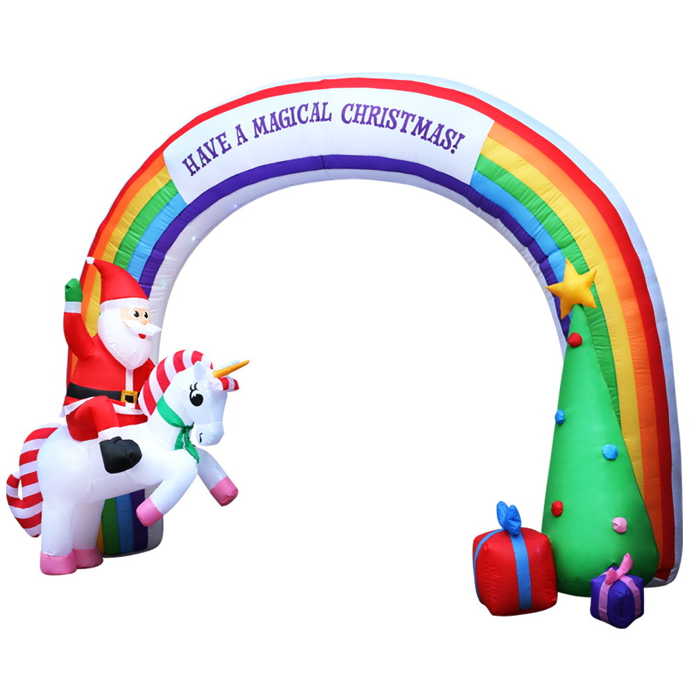Jingle Jollys Inflatable Christmas Rainbow Archway Santa 3M Outdoor Decorations