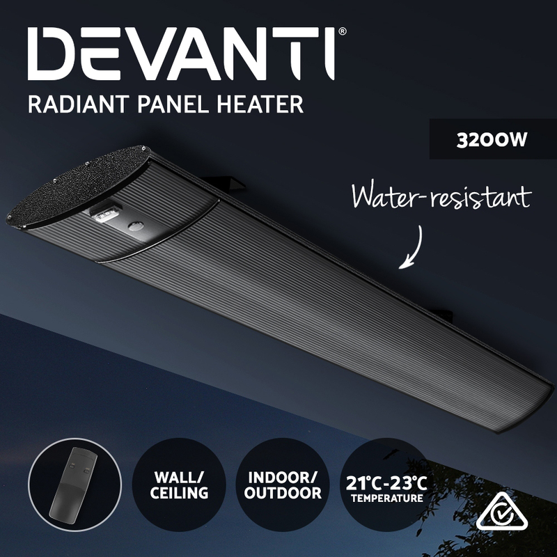 Devanti Electric Radiant Strip Heater Outdoor 3200W