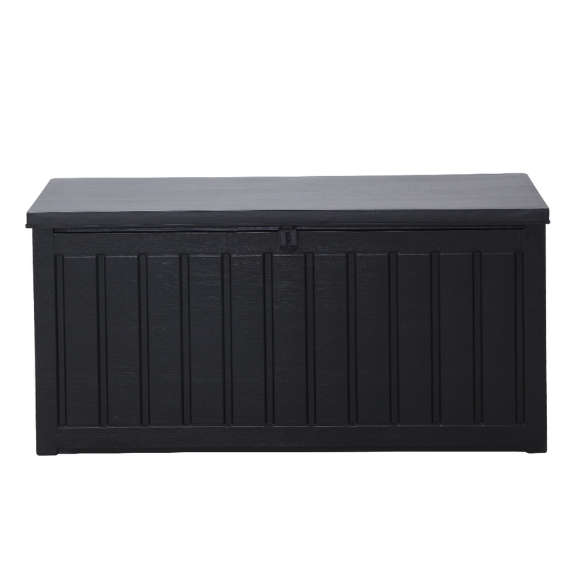 Gardeon Outdoor Storage Box 240L Container Lockable Garden Bench Tool Shed Black