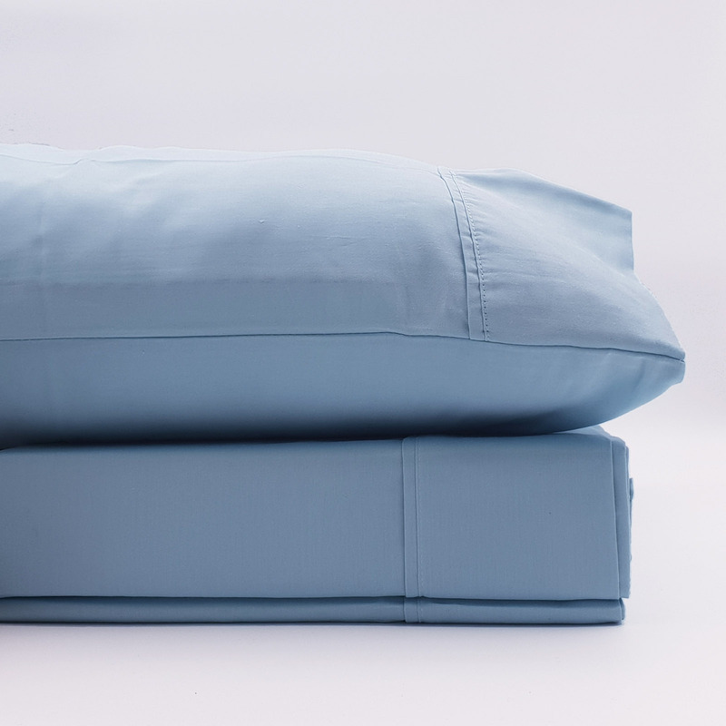 Renee Taylor 1500 Thread Count Pure Soft Cotton Blend Flat & Fitted Sheet Set Indigo King