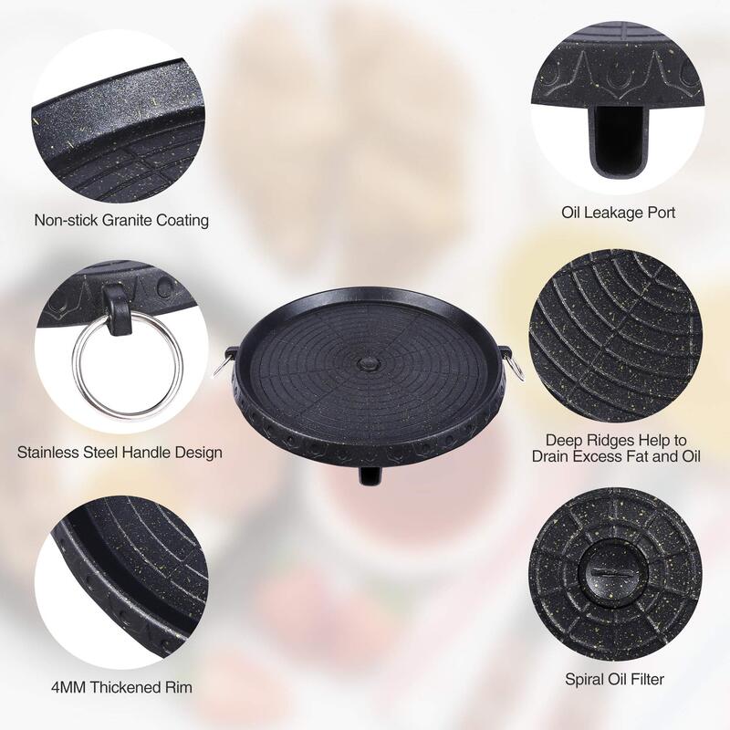 Korean Bbq Grill Pan, Korean Bbq Grill Non Stick Grill Pan Circular  Stovetop Bbq Grill Plate Barbecue Disk For Indoor Outdoor Camping - Temu
