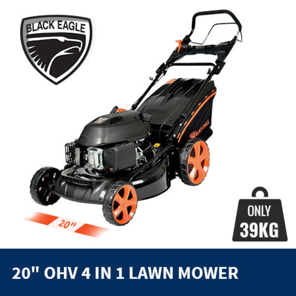 NEW Black Eagle 20" Lawn Mower Self Propelled Lawnmower 4 Stroke Petrol 218cc