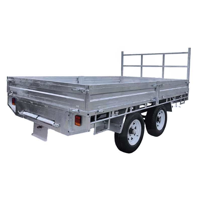 12×7 Galvanized Flat Top Trailer with 3500KGS ATM and Ramps