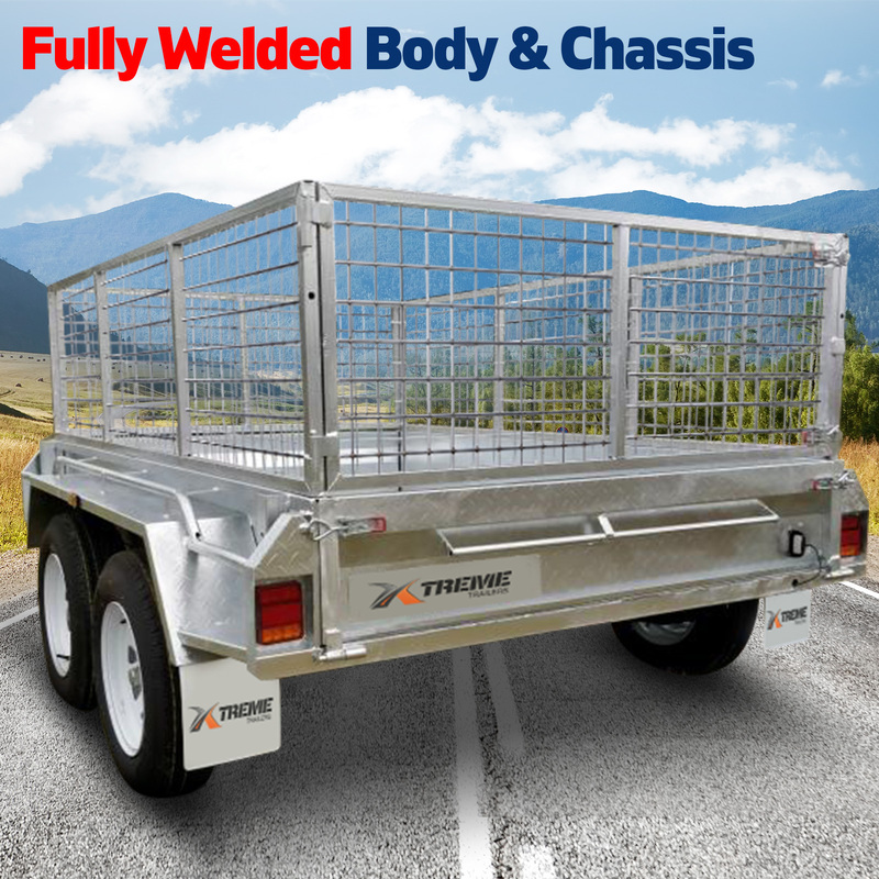 8x5 Heavy Duty Tandem Axle Trailer with 900 mm Cage