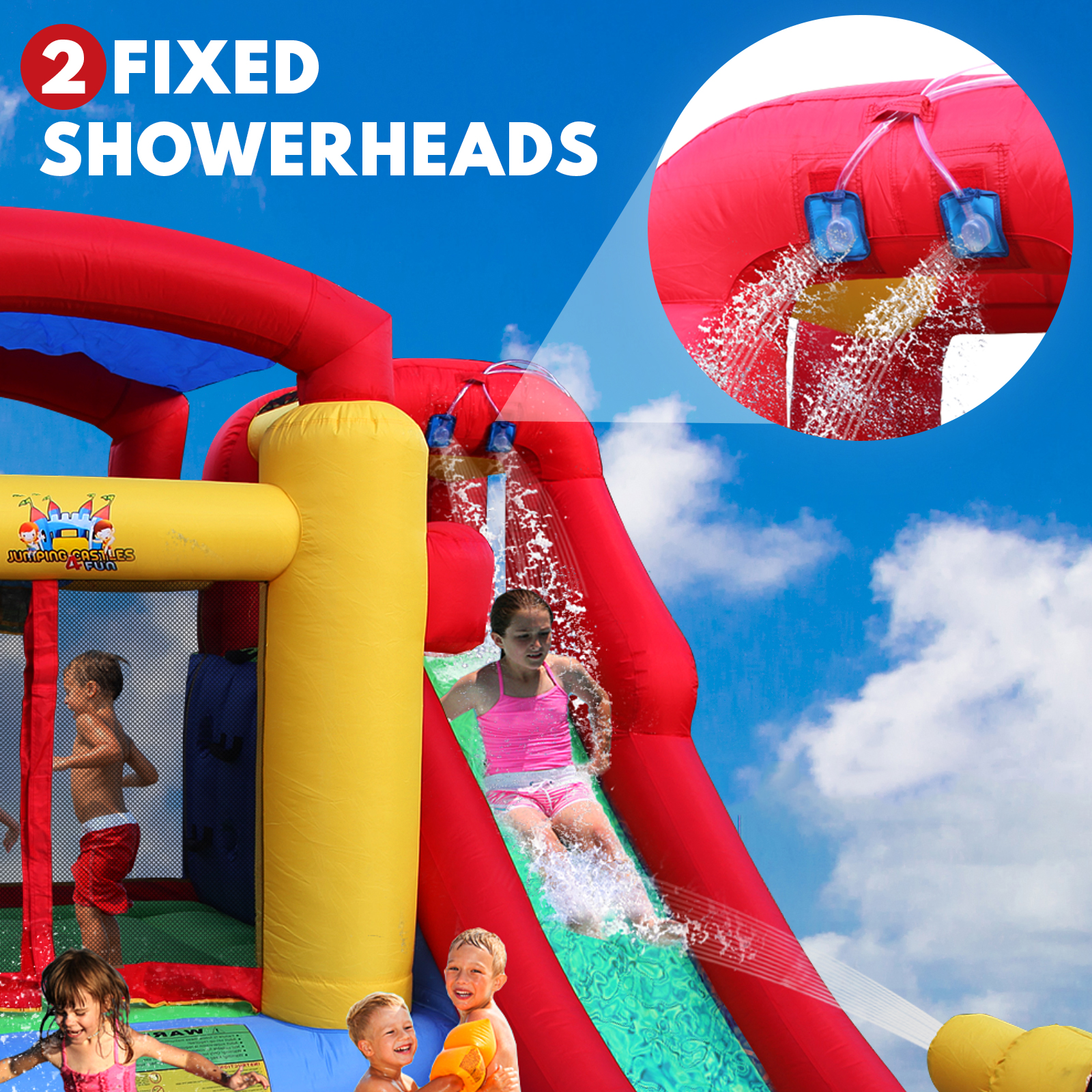 Inflatable Water Slide Jumping Castle Pool Bouncer Trampoline Kids Splash Toy A1