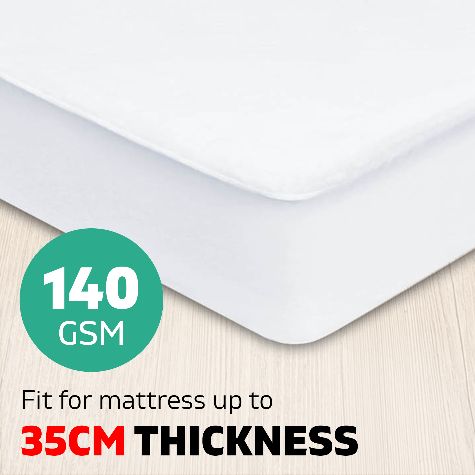 Queen Size Waterproof Bamboo Fibre Mattress Protector 35cm Breathable