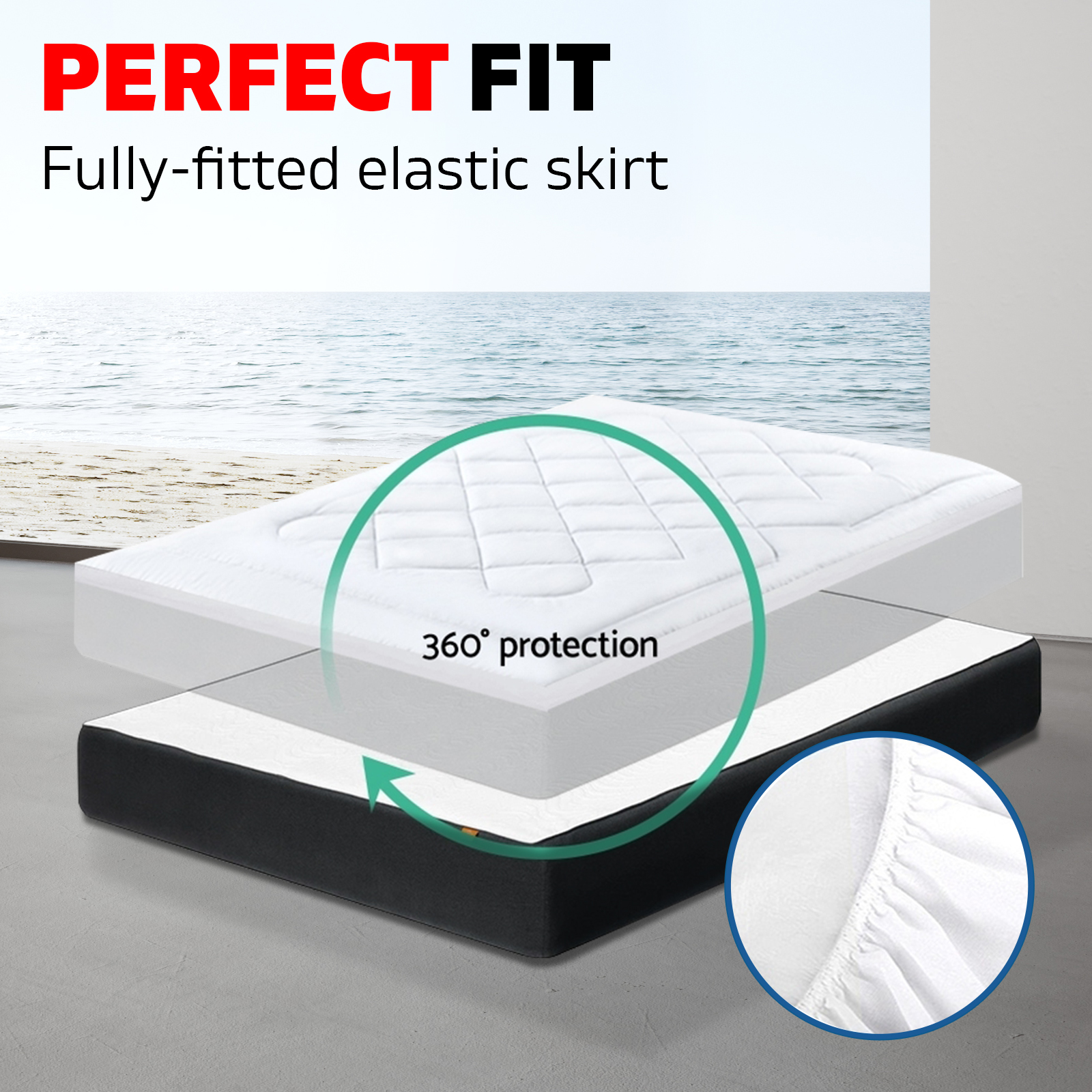 Queen Size Wool Underlay Mattress Bed Topper Underblanket Cotton White