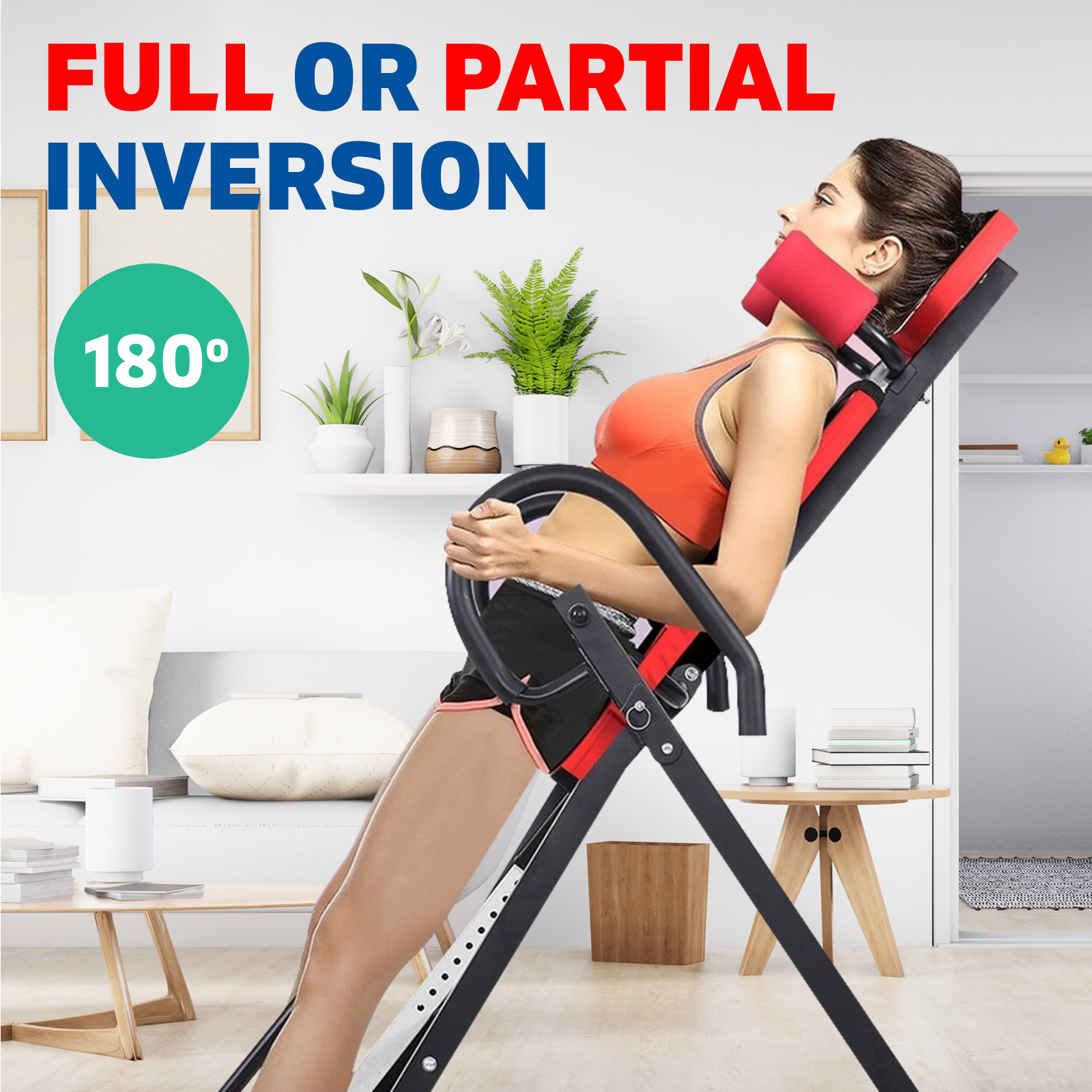 Inversion Table Gravity Stretcher Inverter Foldable Home Fitness Workout Gym