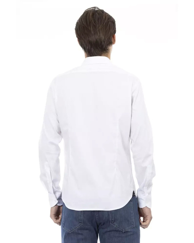 Slim Fit Button-Front Shirt with Italian Collar and Logo Detail W32 US Men