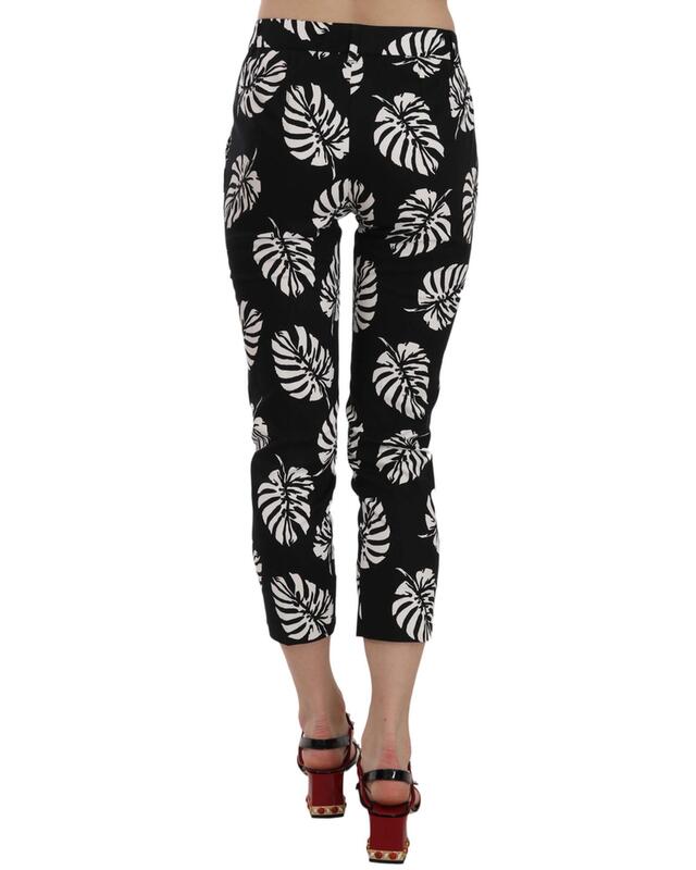 Gorgeous Dolce &amp; Gabbana Black Palm Leaf Print Skinny Capri Pants 38 IT Women