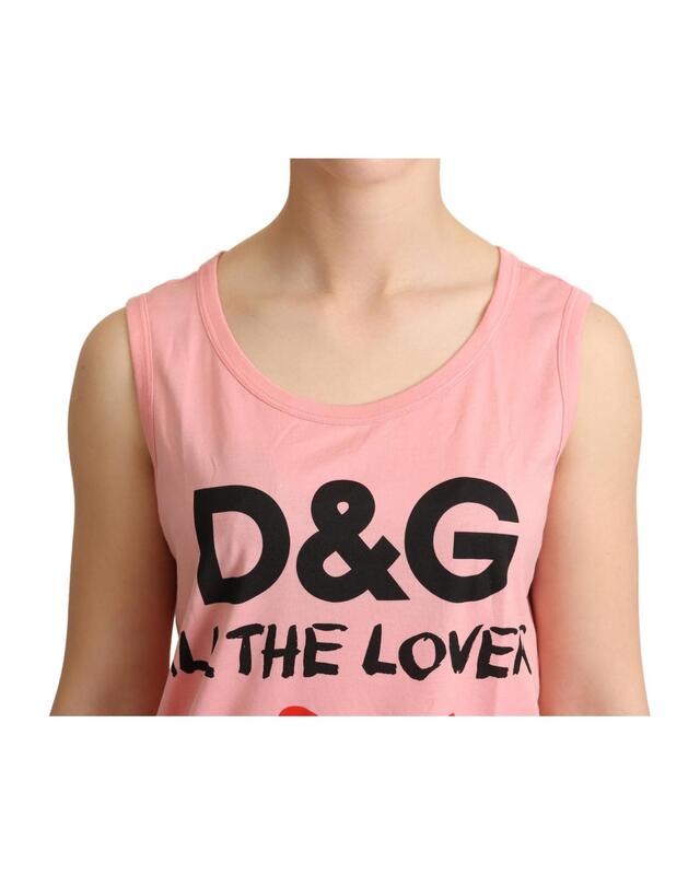 Dolce &amp; Gabbana Crewneck Cap Sleeve T-shirt with Motive Print 40 IT Women