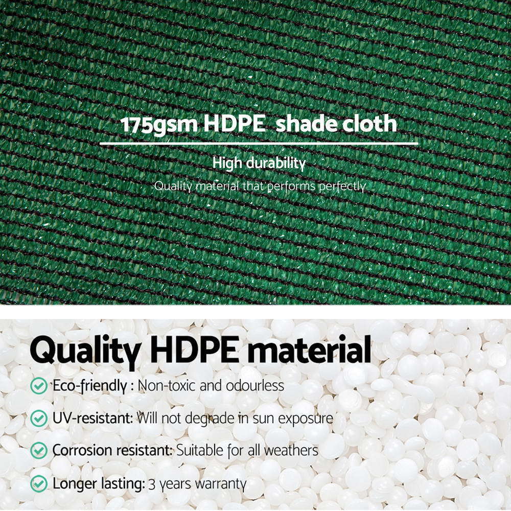 Instahut 70% Sun Shade Cloth Shadecloth Sail Roll Mesh Outdoor 175gsm 1.83x10m Green
