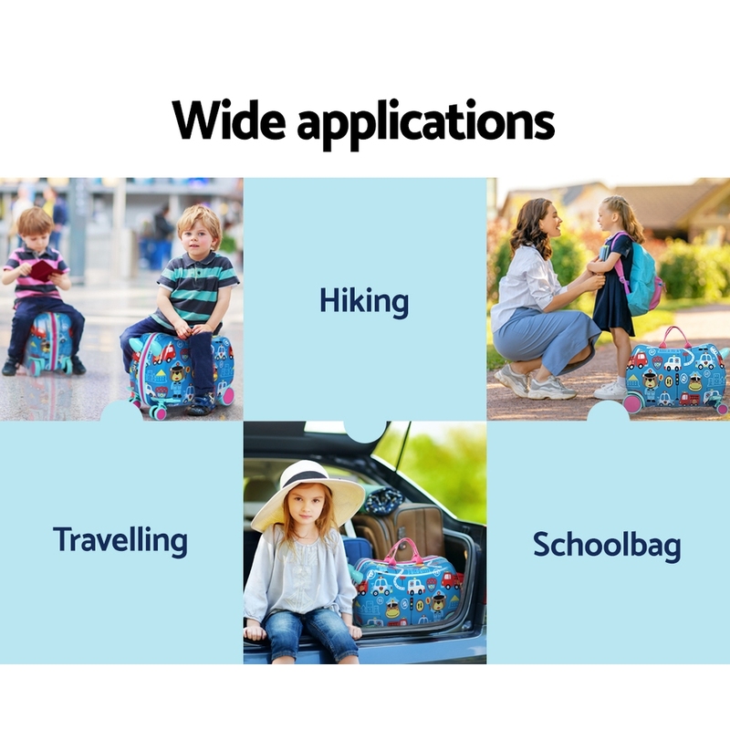 Wanderlite 17" Kids Ride On Luggage Children Suitcase Trolley Travel Car