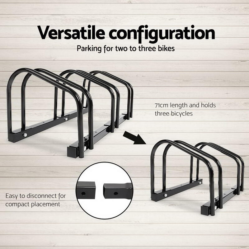 3 Parking Portable Bike Rack Bicycle Instant Storage Stand - Black