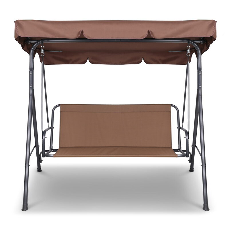 Gardeon Outdoor Swing Chair Garden Bench Furniture Canopy 3 Seater Coffee