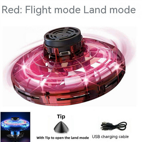 Red Flying Orb Ball Boomerang Fly Nebula Spinner Toys Soaring Hover UFO Mini Drone