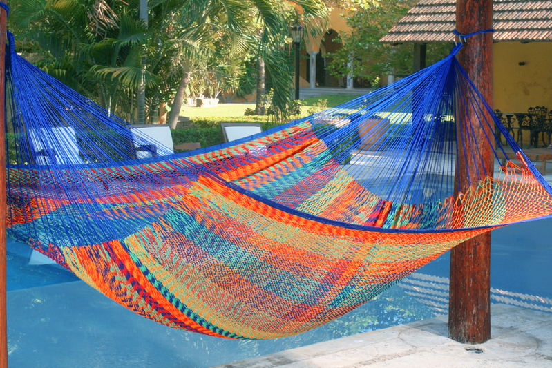 Mayan Legacy Jumbo Size Outdoor Cotton Mexican Hammock in Mexicana Colour
