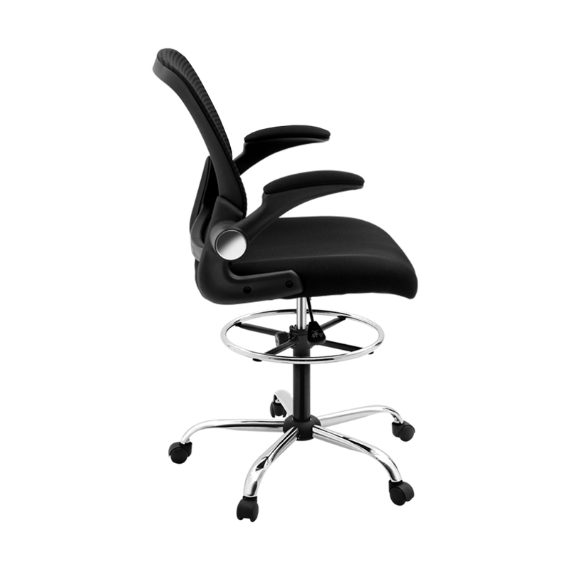 Veer Drafting Stool Office Chair Mesh Adjust Black